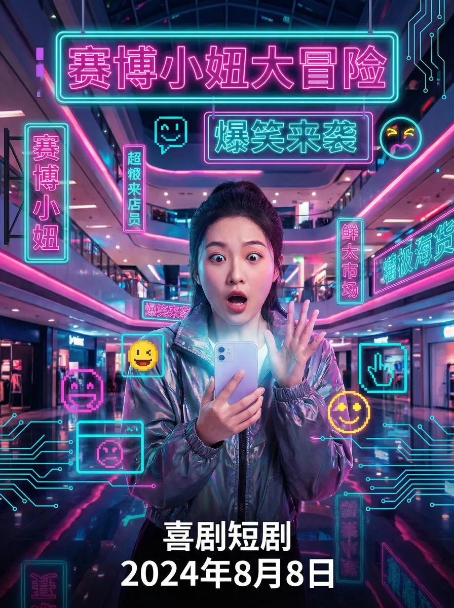 兰陵笑笑生 搞笑喜剧短剧 - 赛博小妞大冒险海报